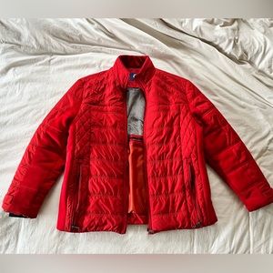 Extremely RARE Vintage Red Puffer Jacket. Finduck England. Size L. Unisex.